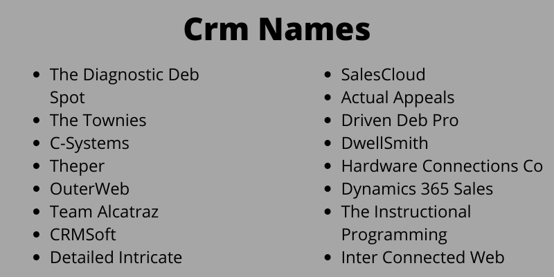Crm Names