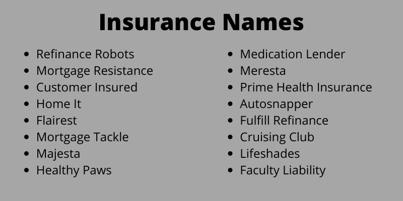 Insurance Names