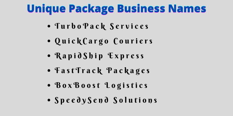 Package Business Names