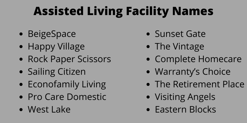 Assisted Living Facility Names