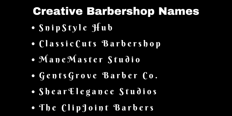 Barbershop Names