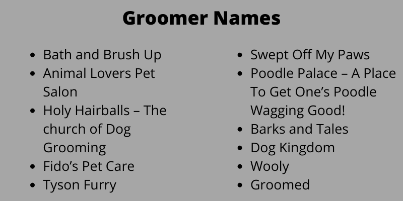 Groomer Names