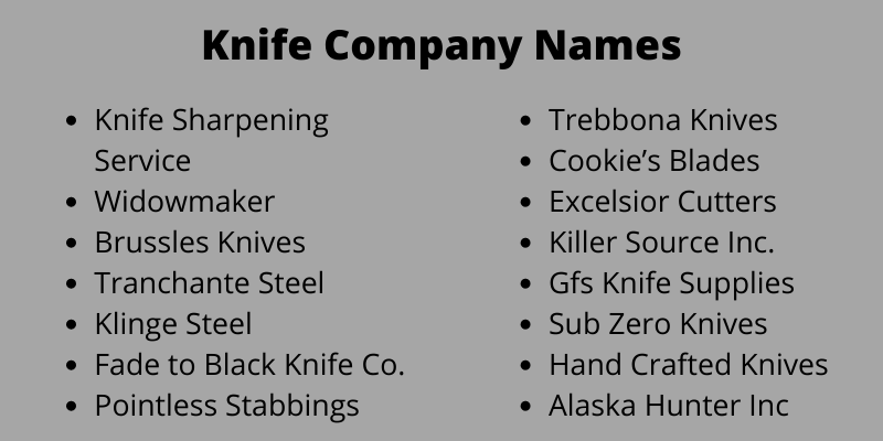 Knife Company Names