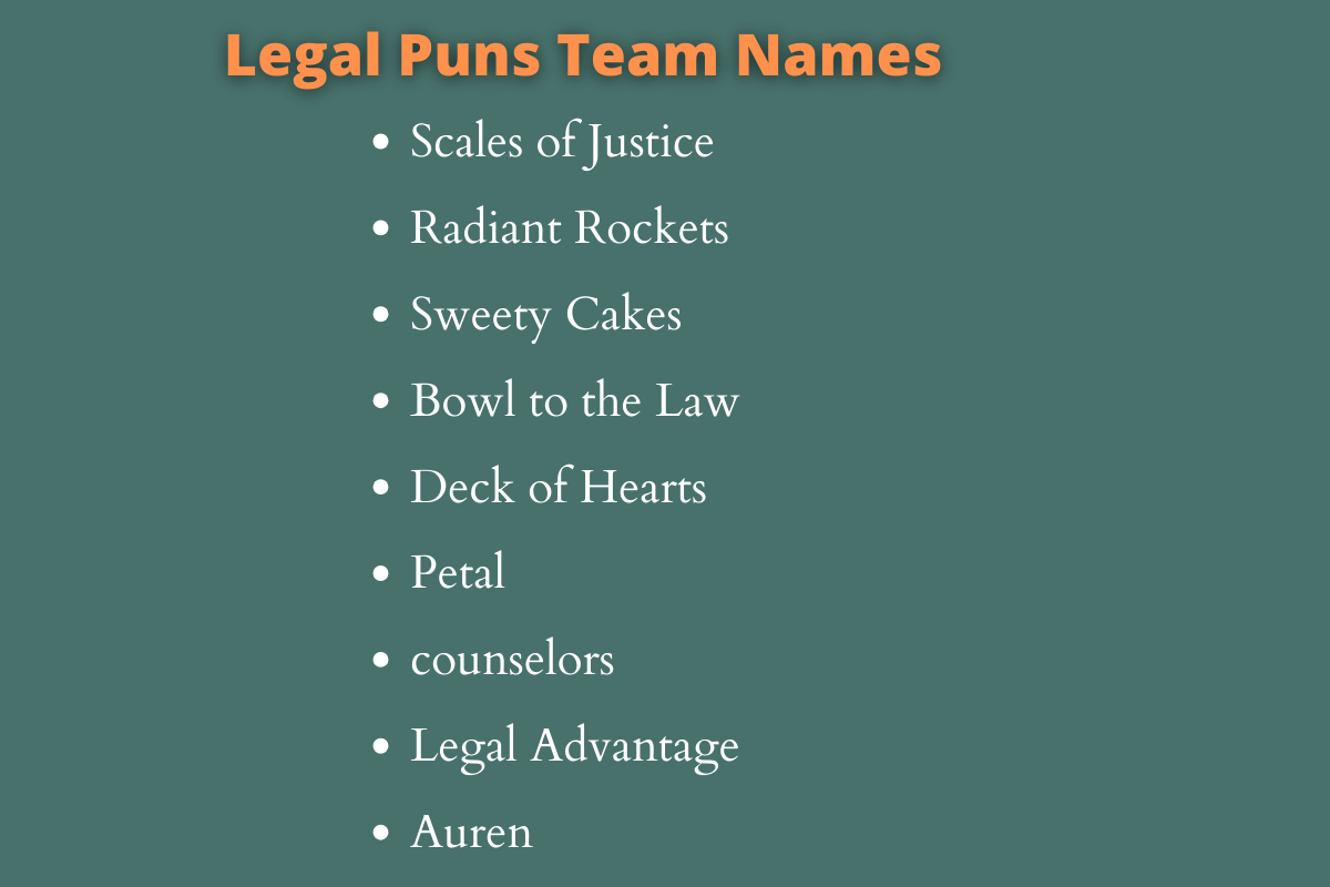 Legal Puns Team Names