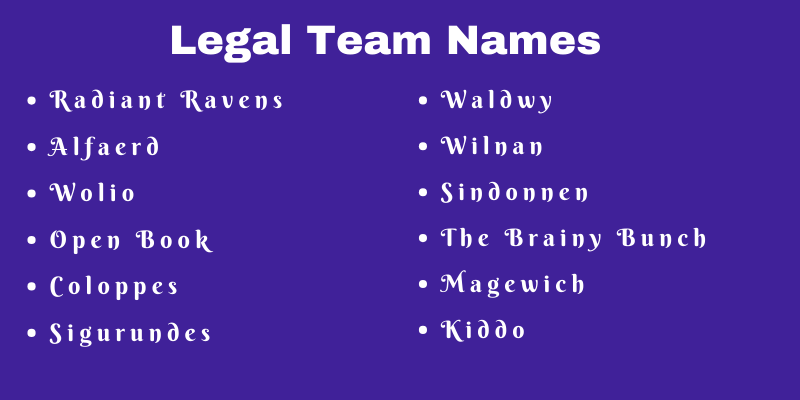 Legal Puns Team Names