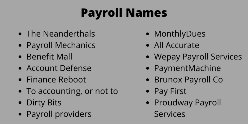 Payroll Names