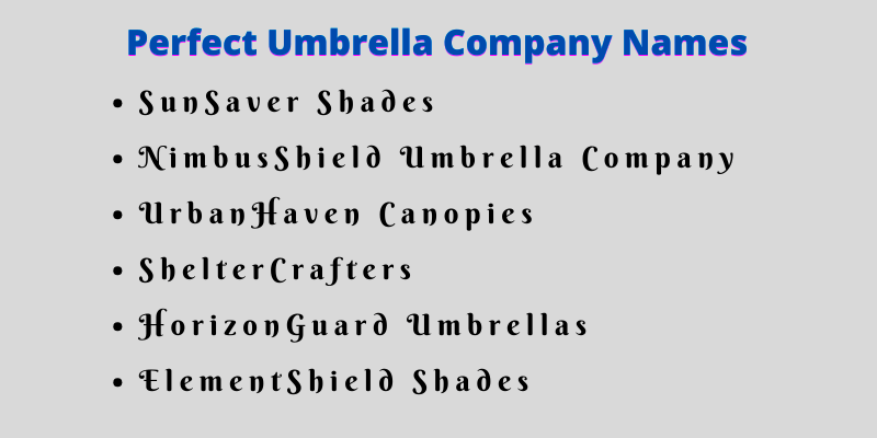 Umbrella Company Names