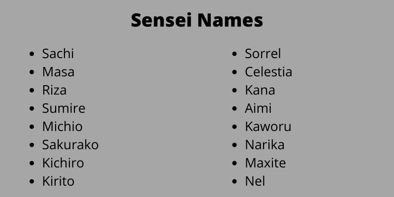 Sensei Names
