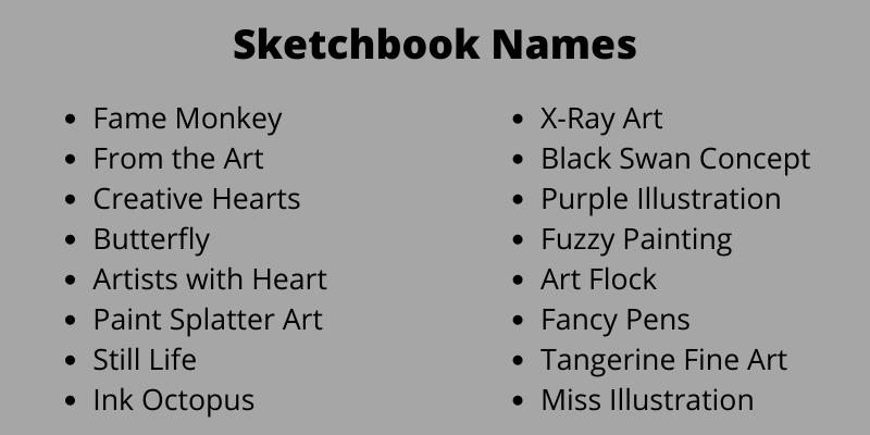 Sketchbook Names