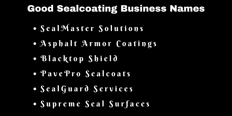 Sealcoating Business Names