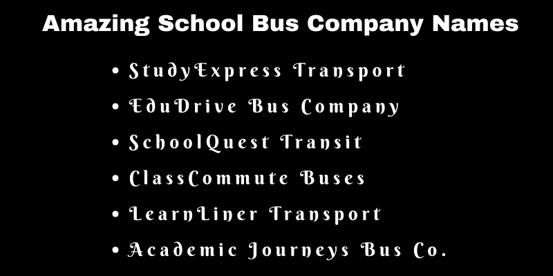 School Bus Company Names