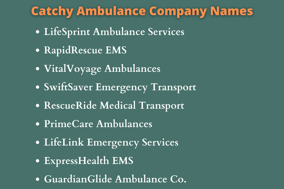 Ambulance Company Names