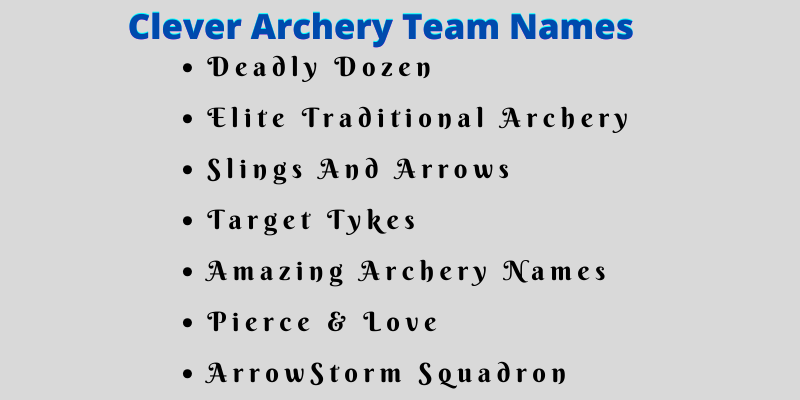 Archery Team Names