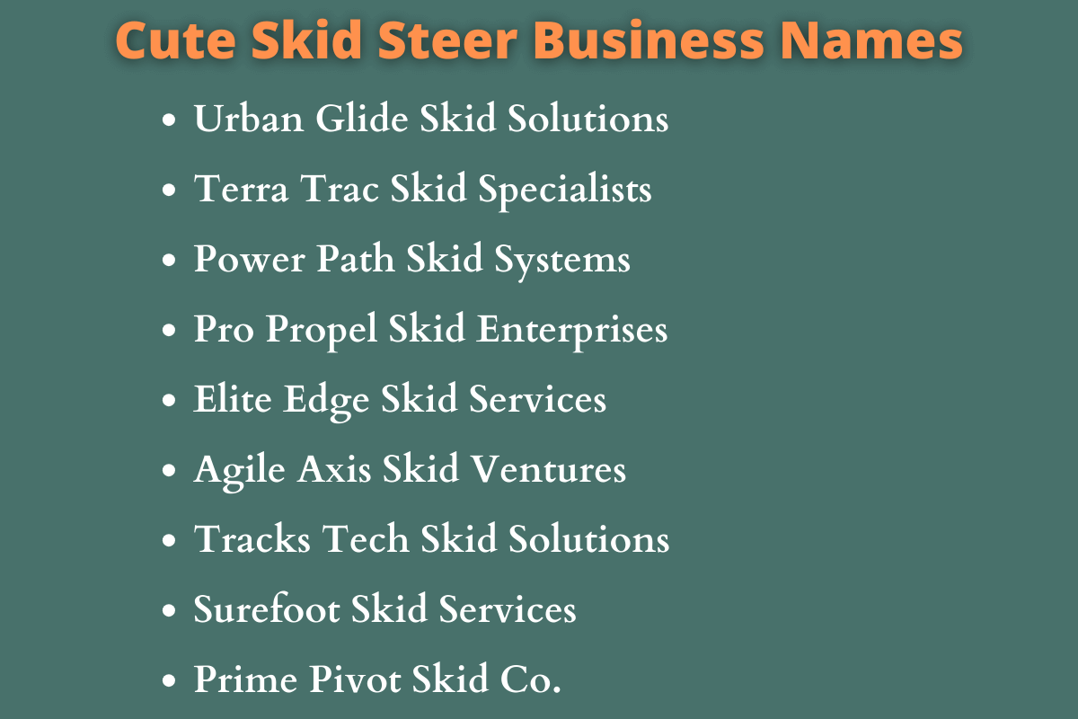 Skid Steer Business Names