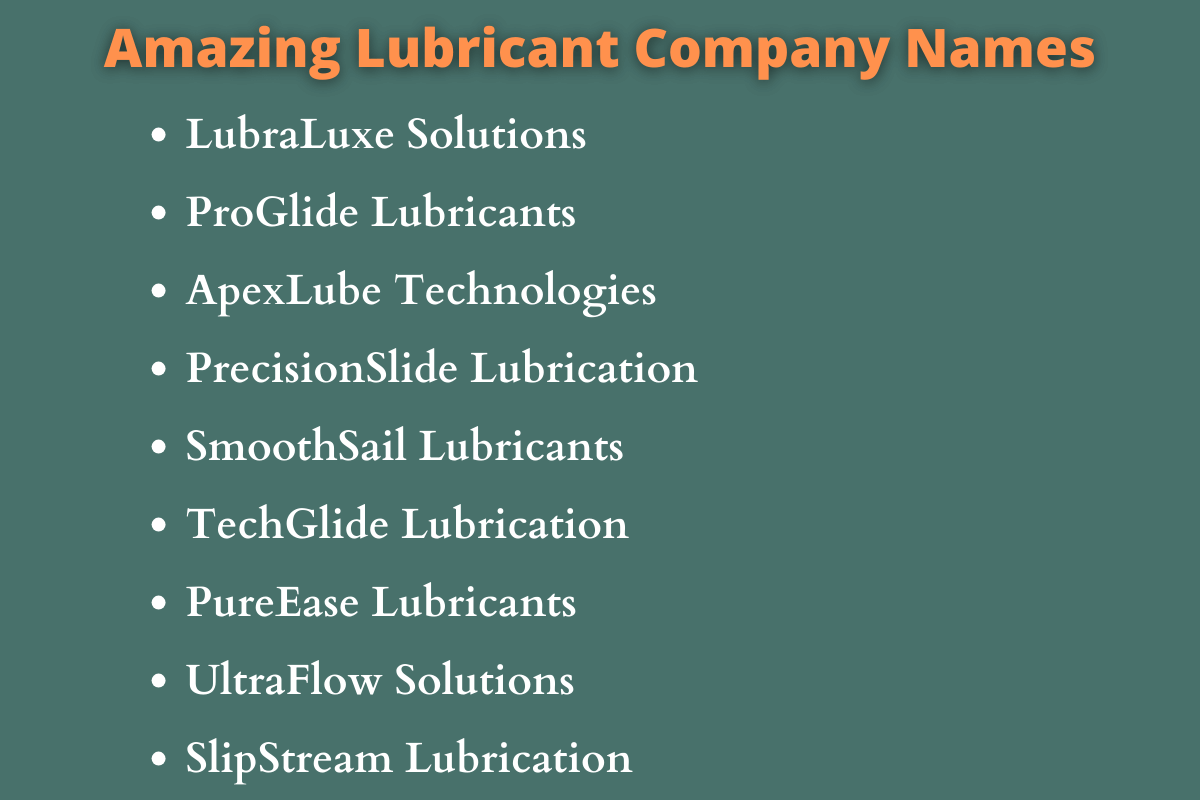 Lubricant Company Names