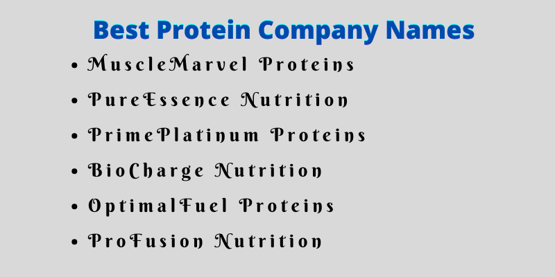 Protein Company Names