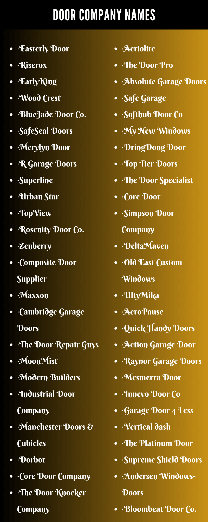 Door Company Names
