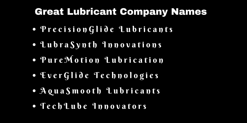 Lubricant Company Names