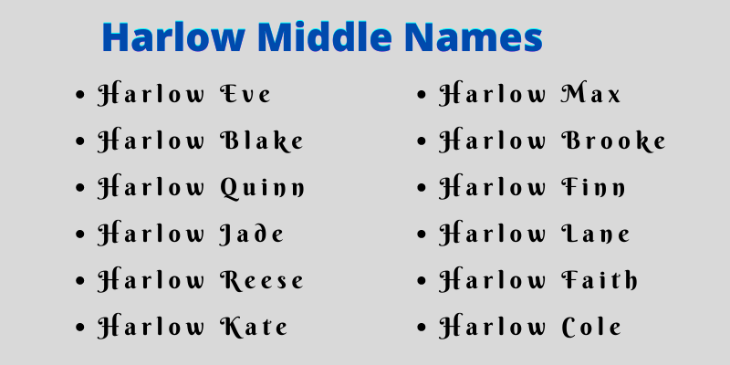 Middle Names For Harlow