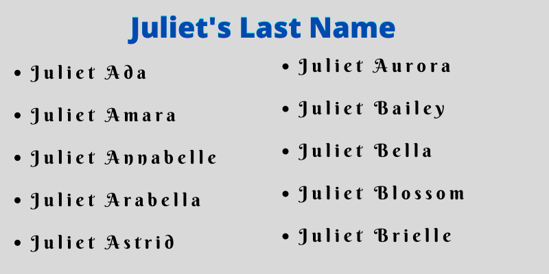 Juliet's Last Name