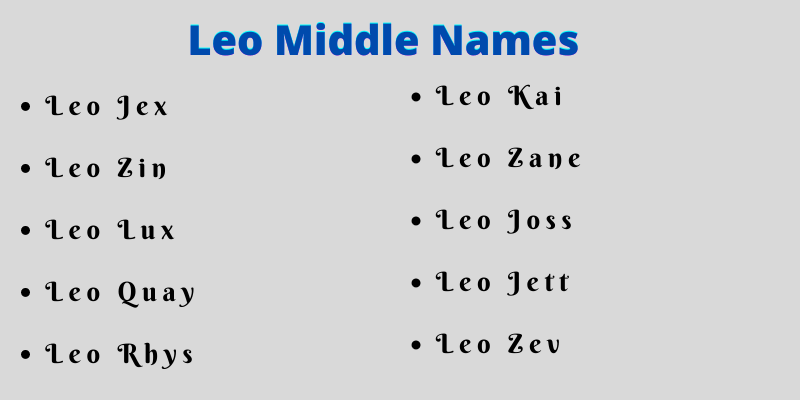 Leo Middle Names