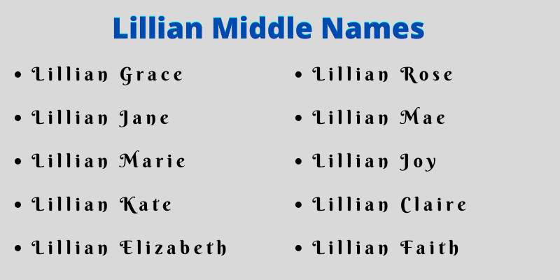 Lillian Middle Names