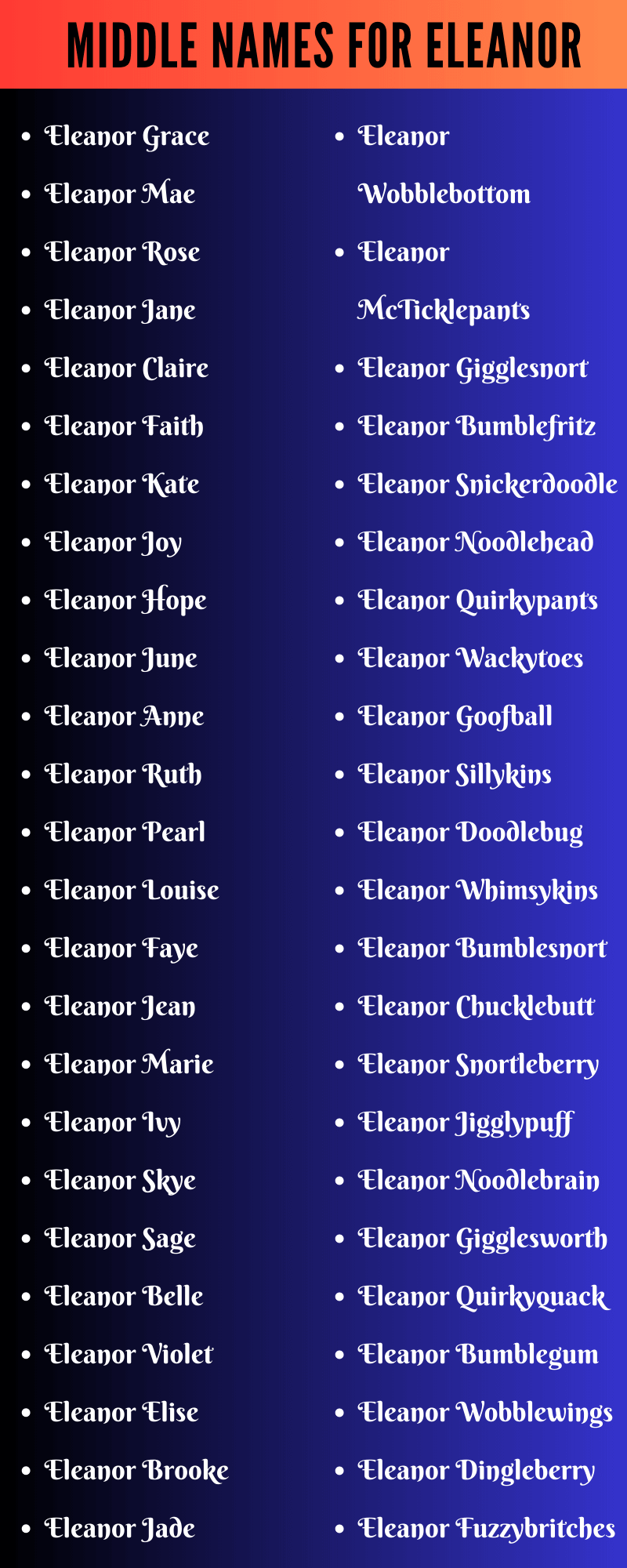 Middle Names For Eleanor