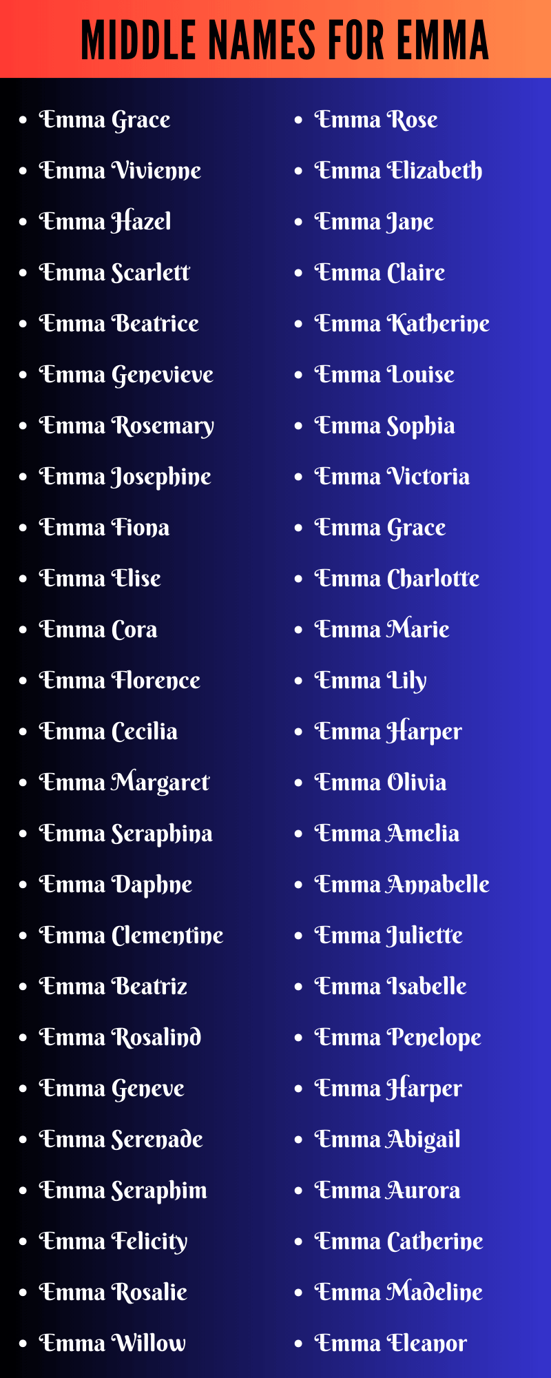 Middle Names For Emma