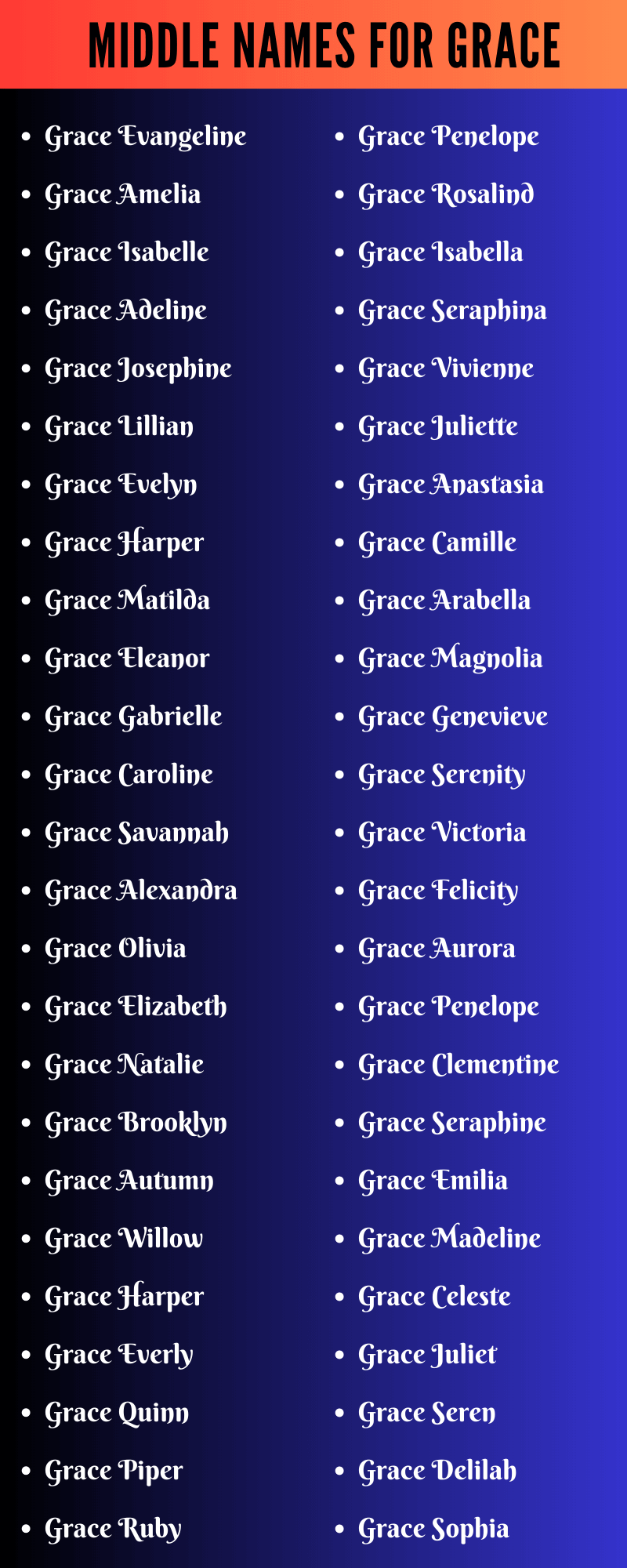 Middle Names For Grace