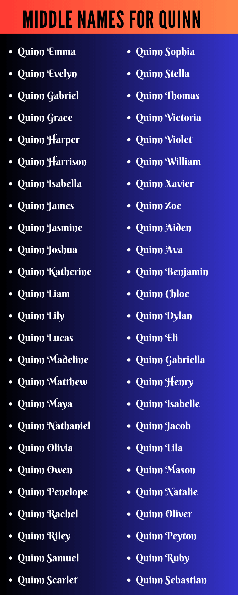 Middle Names For Quinn