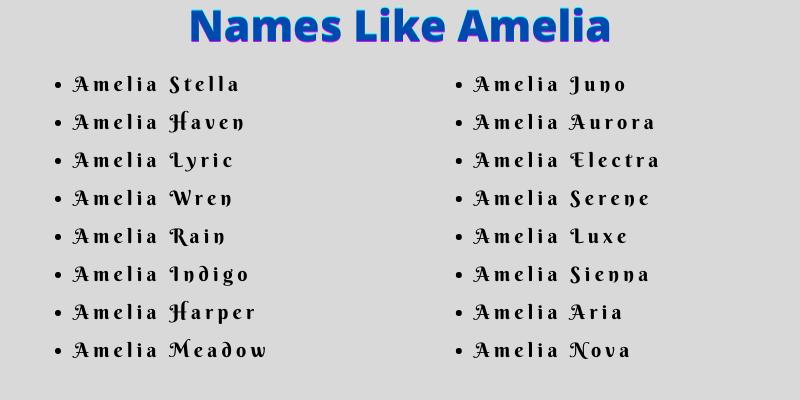 Names Like Amelia