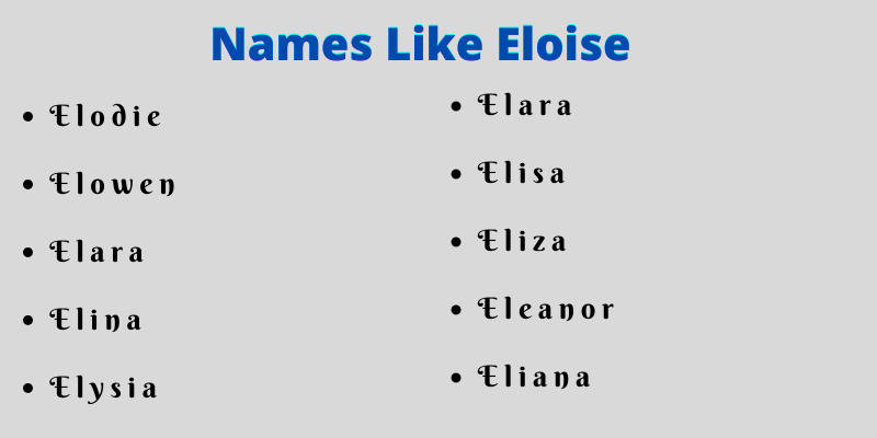 Names Like Eloise