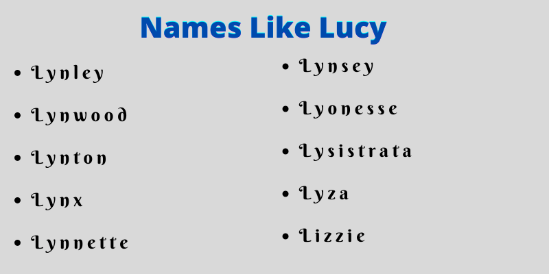 Names Like Lucy