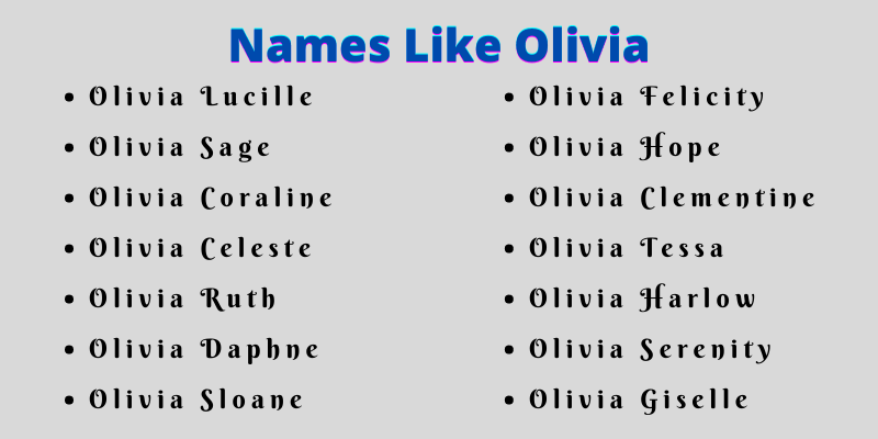 Names Like Olivia