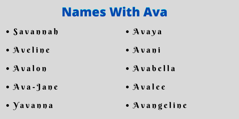 Names With Ava