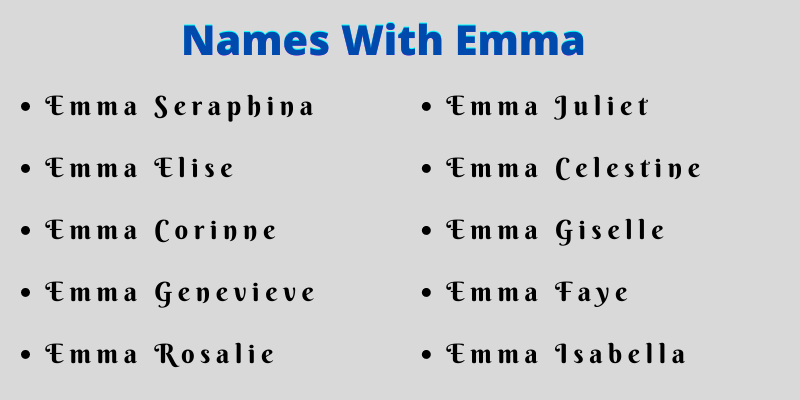 Names With Emma