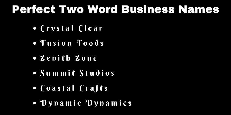 Two Word Business Names