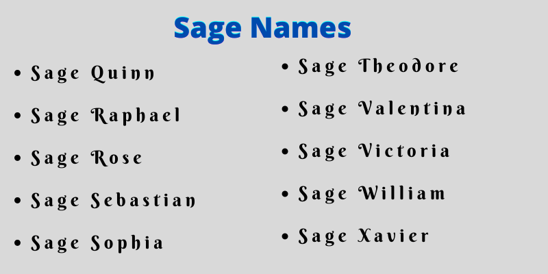 Sage Names