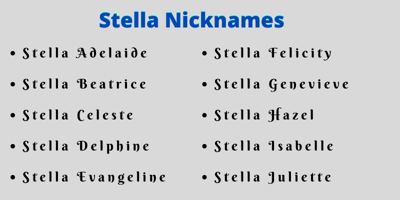Stella Nicknames