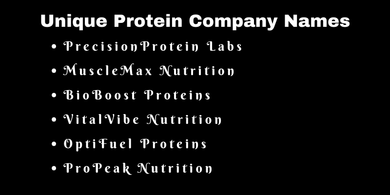 Protein Company Names
