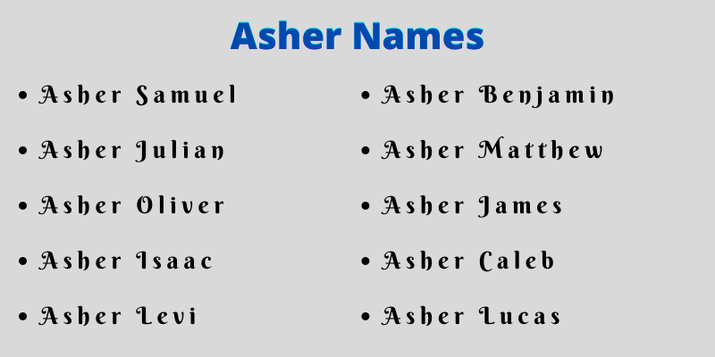 Asher Names