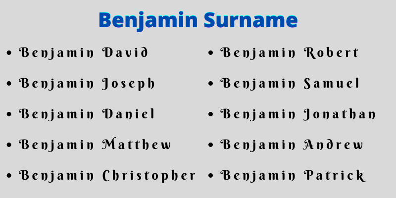 Benjamin Surname