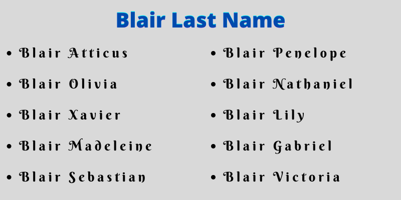 Blair Last Name
