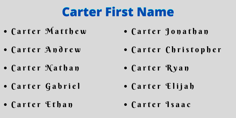 Carter First Name