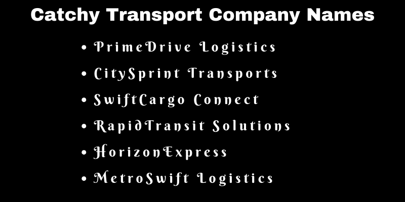 Transport Company Names