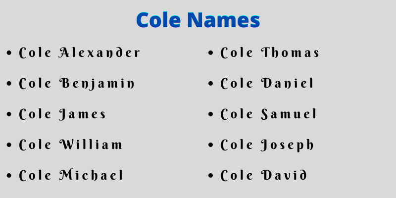 Cole Names