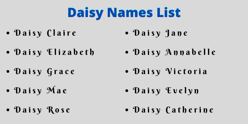 Daisy Names List
