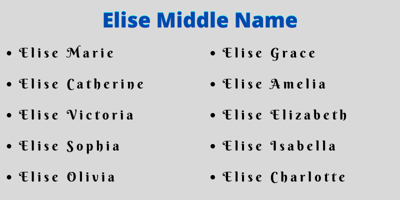 Elise Middle Name