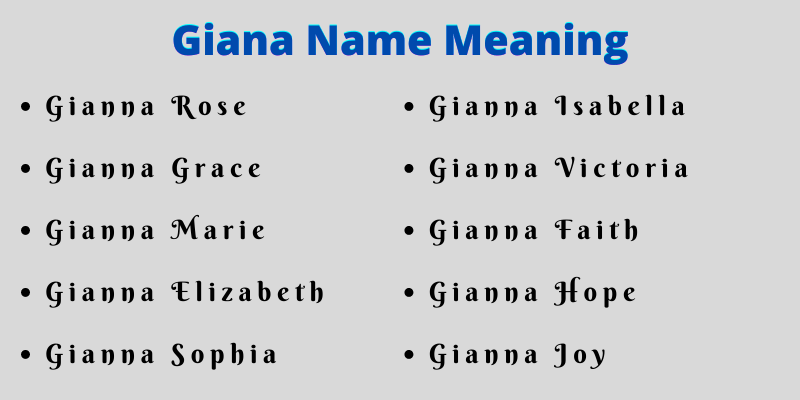 Giana Name Meaning