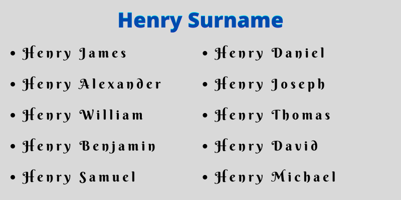 Henry Surname